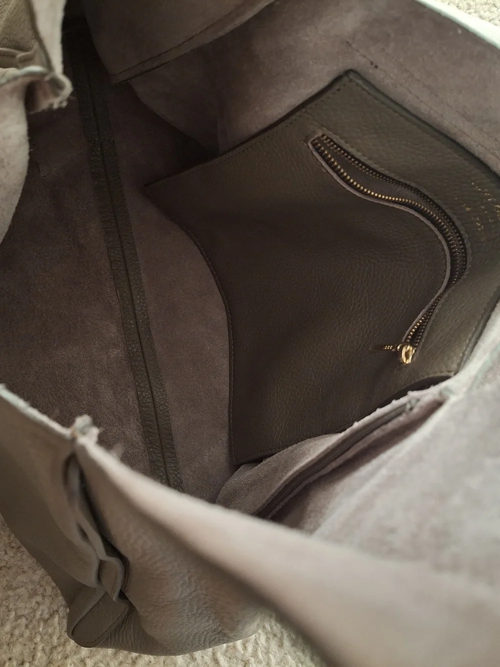Kurt Geiger Pebbled Leather Tote in Taupe